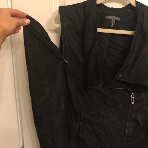 Vince Asymmetrical Leather Moto Jacket/Vest Sz: LG - Picture 5 of 7